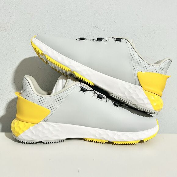 G/Fore G4 G/Drive Men’s Size 9.5 Nimbus Grey Yellow White Spikeless Golf Shoes
